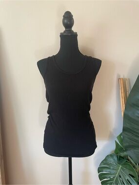 Time and Tru Black Ribbed Tank Top